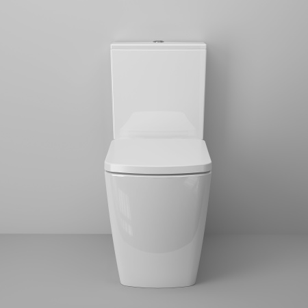 Унитаз напольный с бачком Ambassador Kingston 147K19001RS белый с сиденьем безободковый каскадный смыв